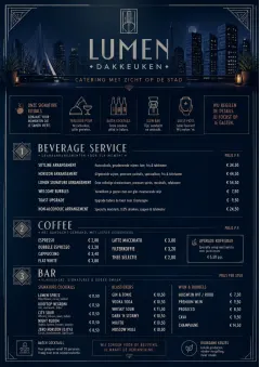 Rooftop Skyline menu template preview