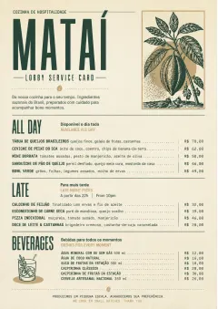 Lobby Service Card menu template preview