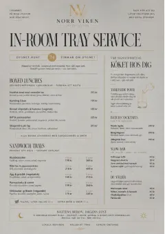 In-Room Tray Service menu template preview