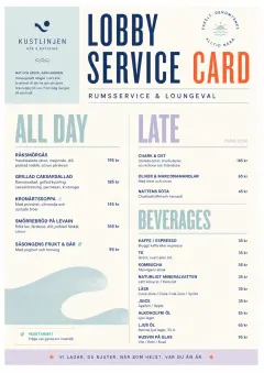 Lobby Service Card menu template preview