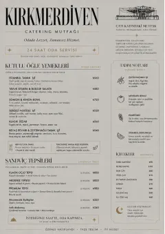 In-Room Tray Service menu template preview