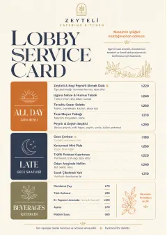 Lobby Service Card menu template preview
