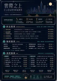 Rooftop Skyline menu template preview