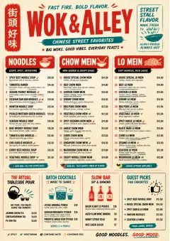 Street Stall Energy menu template preview