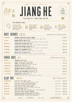 Fine Regional menu template preview