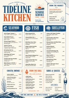 Coastal Regional menu template preview