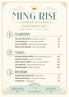 Chef Carte Brève menu template preview