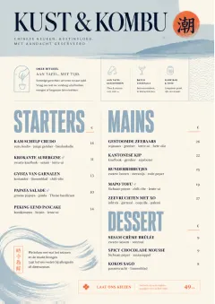 Chef Carte Brève menu template preview