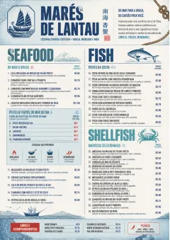 Coastal Regional menu template preview