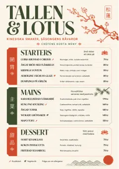 Chef Carte Brève menu template preview