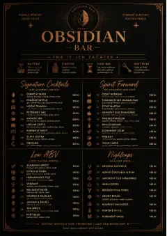High-End Dark Mode menu template preview