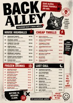 Urban Dive Bar menu template preview