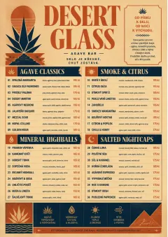 Desert Agave menu template preview