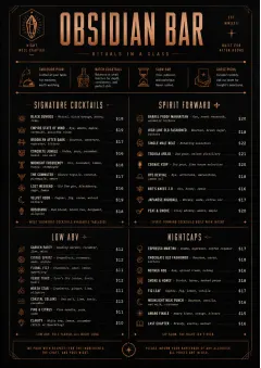 High-End Dark Mode menu template preview