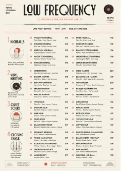 Tokyo Listening Bar menu template preview