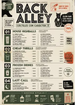 Urban Dive Bar menu template preview