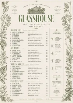 Botanical Glasshouse menu template preview