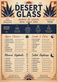 Desert Agave menu template preview