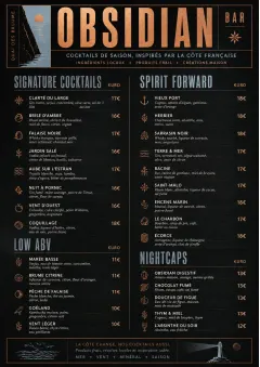 High-End Dark Mode menu template preview