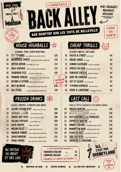 Urban Dive Bar menu template preview