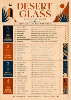 Desert Agave menu template preview