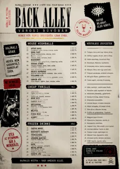 Urban Dive Bar menu template preview