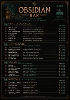 High-End Dark Mode menu template preview