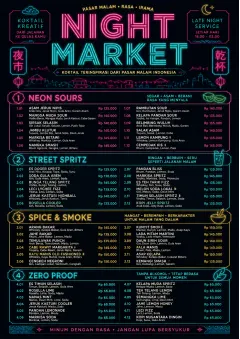 Neon Night Market menu template preview