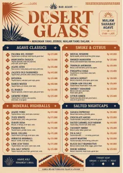 Desert Agave menu template preview