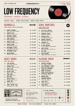 Tokyo Listening Bar menu template preview