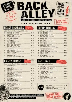 Urban Dive Bar menu template preview