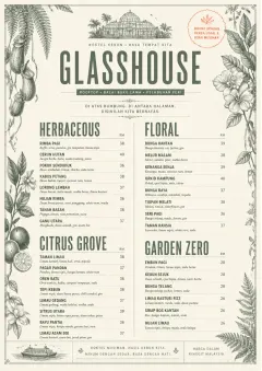 Botanical Glasshouse menu template preview