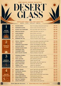 Desert Agave menu template preview