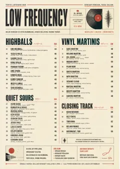 Tokyo Listening Bar menu template preview