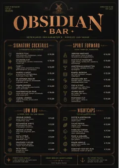 High-End Dark Mode menu template preview