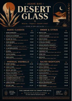 Desert Agave menu template preview