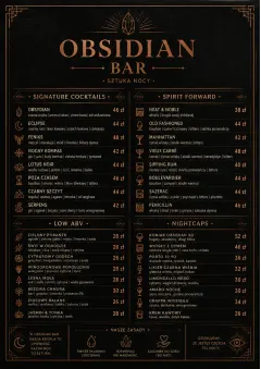 High-End Dark Mode menu template preview