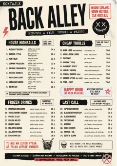Urban Dive Bar menu template preview