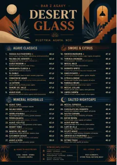 Desert Agave menu template preview