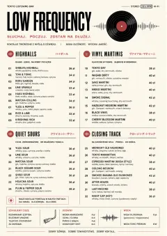 Tokyo Listening Bar menu template preview