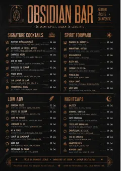High-End Dark Mode menu template preview