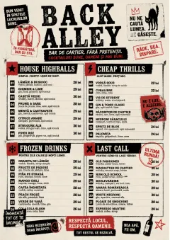 Urban Dive Bar menu template preview