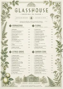 Botanical Glasshouse menu template preview