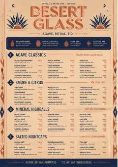 Desert Agave menu template preview