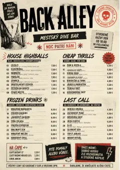 Urban Dive Bar menu template preview