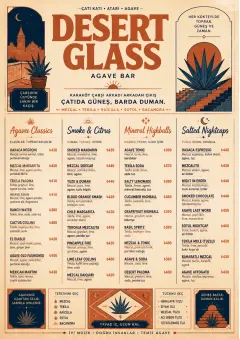 Desert Agave menu template preview