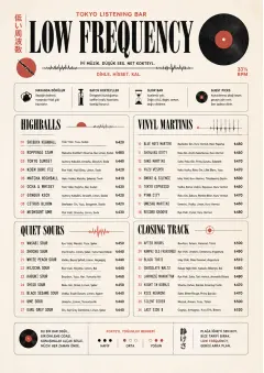 Tokyo Listening Bar menu template preview