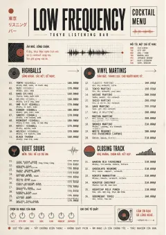Tokyo Listening Bar menu template preview
