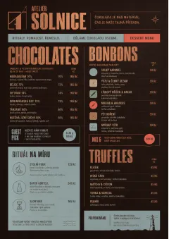 Chocolate Atelier menu template preview