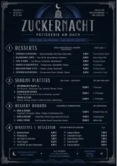 Midnight Sweets menu template preview
